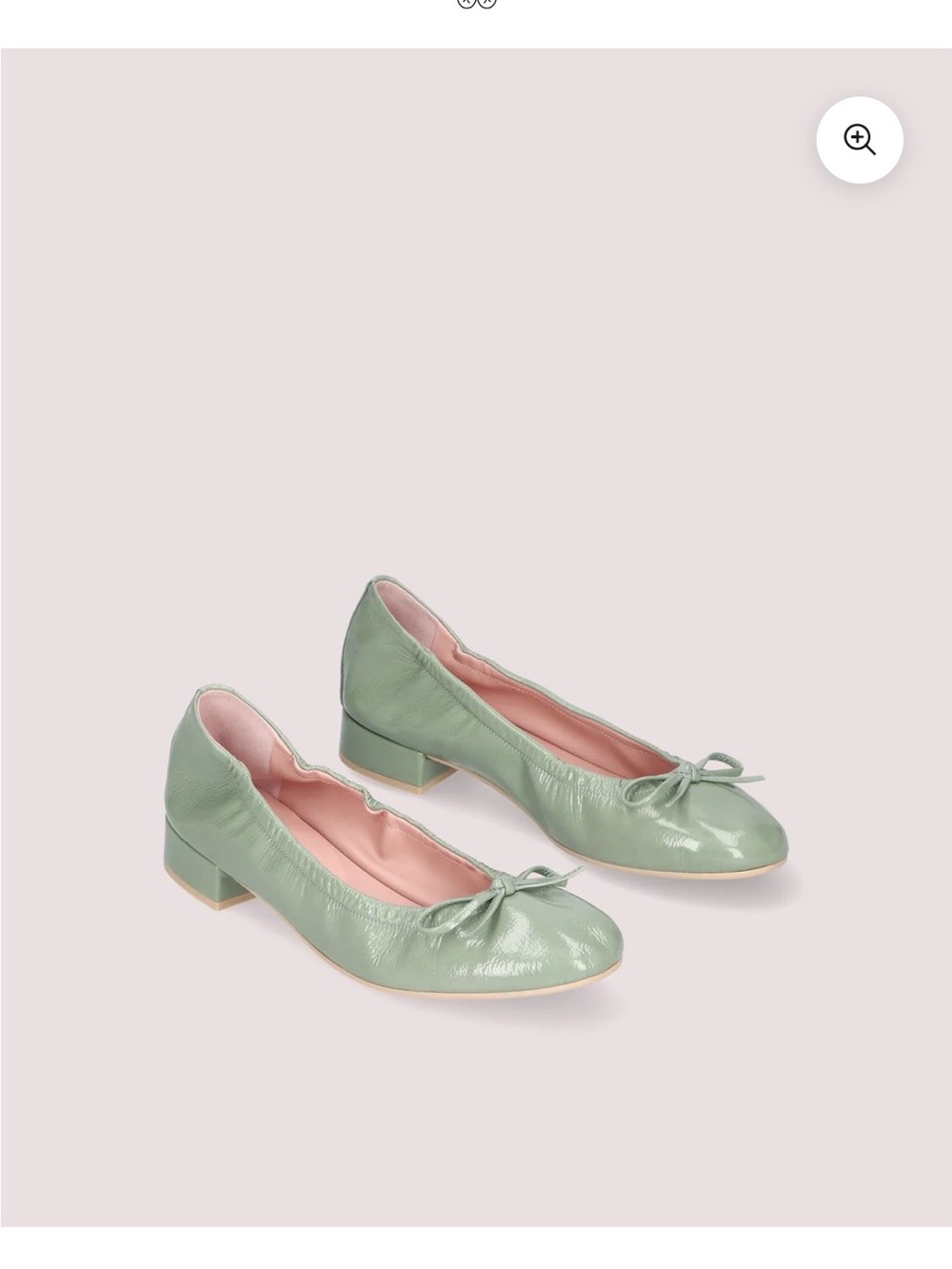 Pretty Ballerinas Green Patent Leather Gretschen Salon Ballet Pumps Bow 39 NIB
